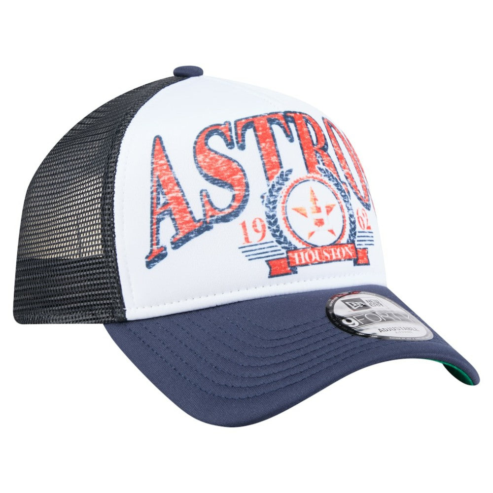 Houston Astros New Era Distressed 9FORTY A-Frame Adjustable Trucker Hat Outlet