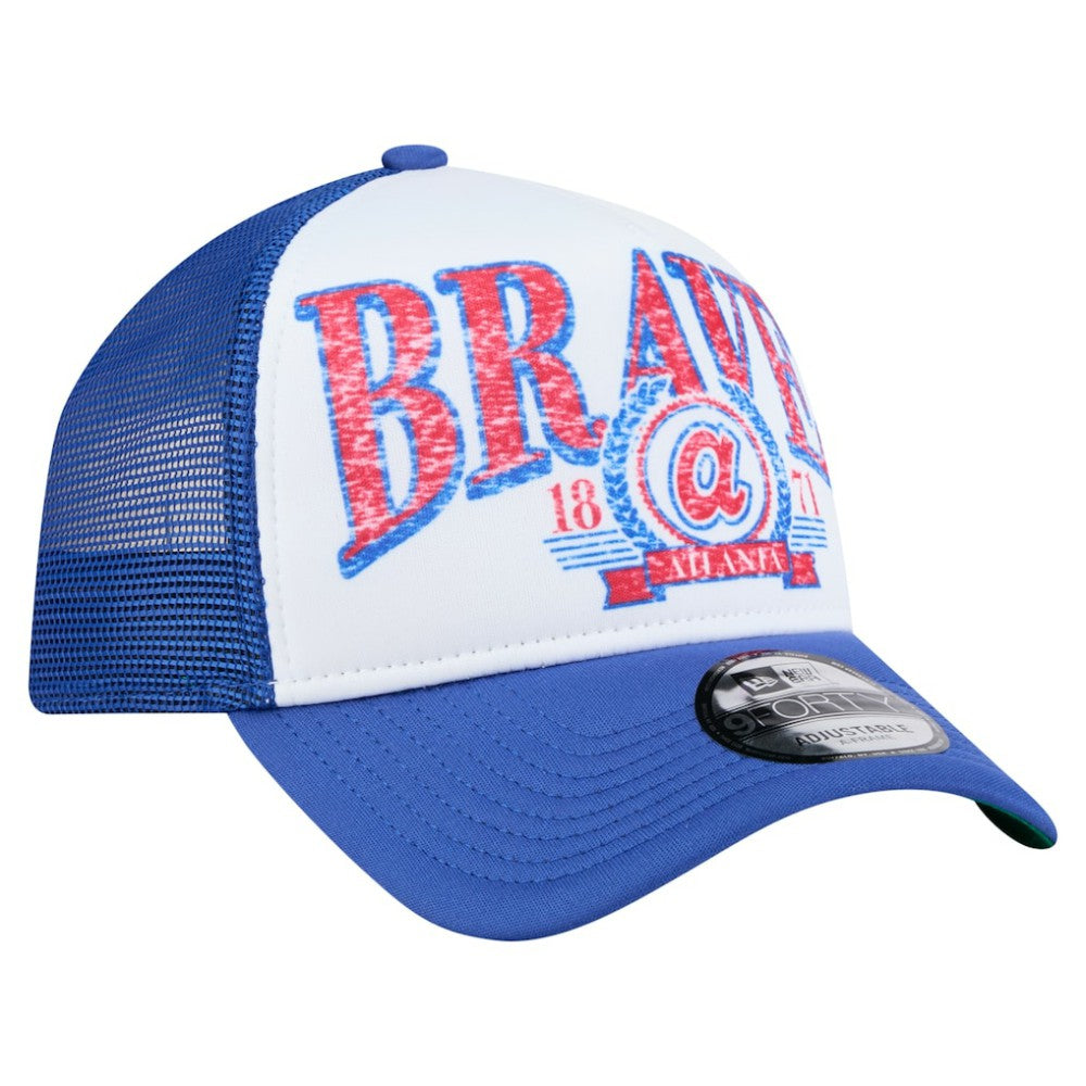 Atlanta Braves New Era Trucker A-Frame 9FORTY Adjustable Hat Outlet