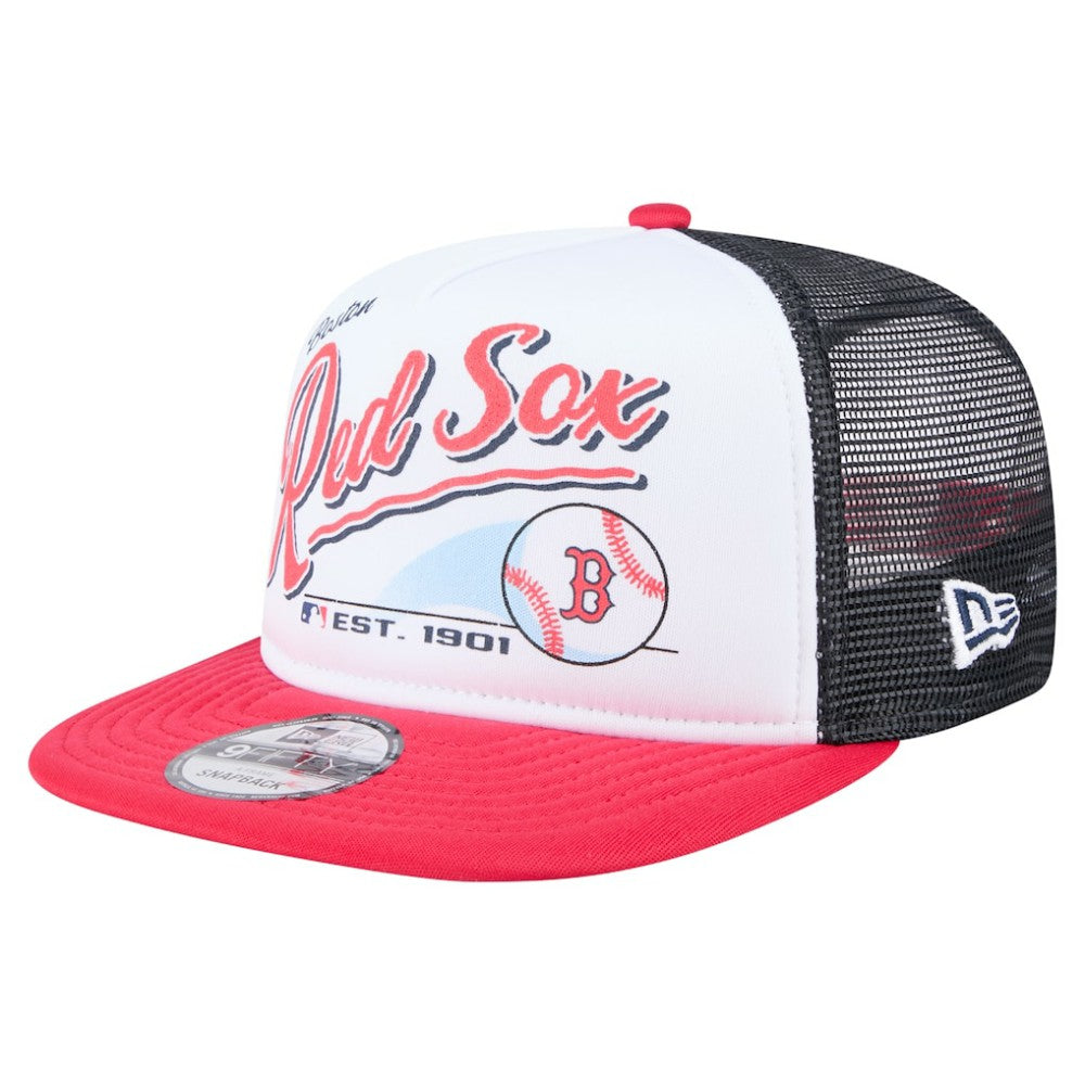 Boston Red Sox New Era Retro Script Trucker 9FIFTY Snapback Hat Discount