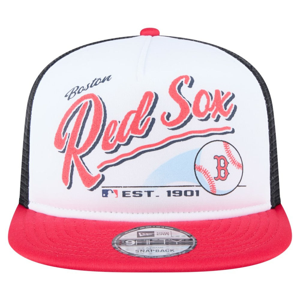 Boston Red Sox New Era Retro Script Trucker 9FIFTY Snapback Hat Discount