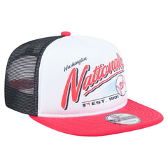 Washington Nationals New Era Retro Script Trucker 9FIFTY Snapback Hat Discount