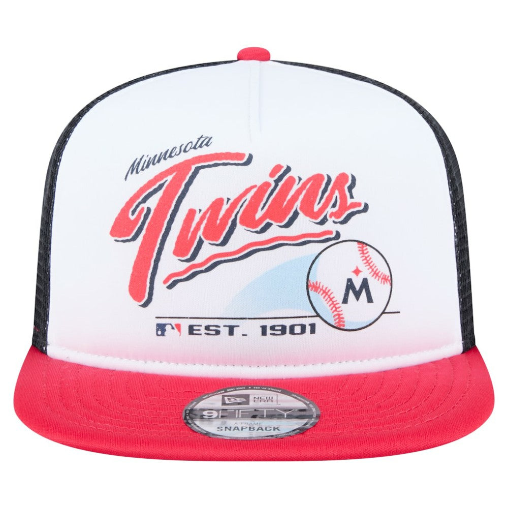 Minnesota Twins New Era Retro Script Trucker 9FIFTY Snapback Hat Near Me