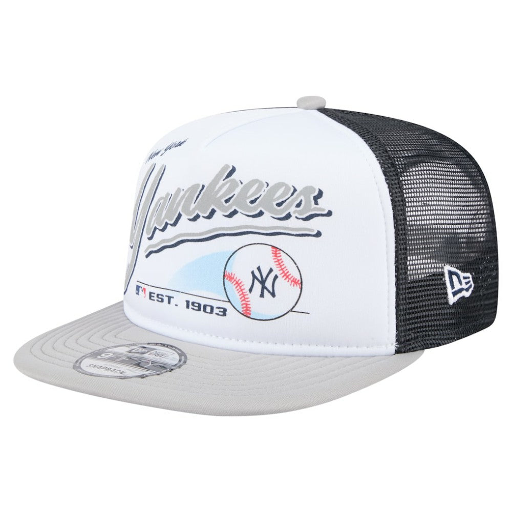 New York Yankees New Era Retro Script Trucker 9FIFTY Snapback Hat Outlet