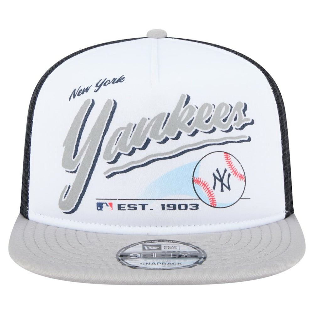 New York Yankees New Era Retro Script Trucker 9FIFTY Snapback Hat Outlet