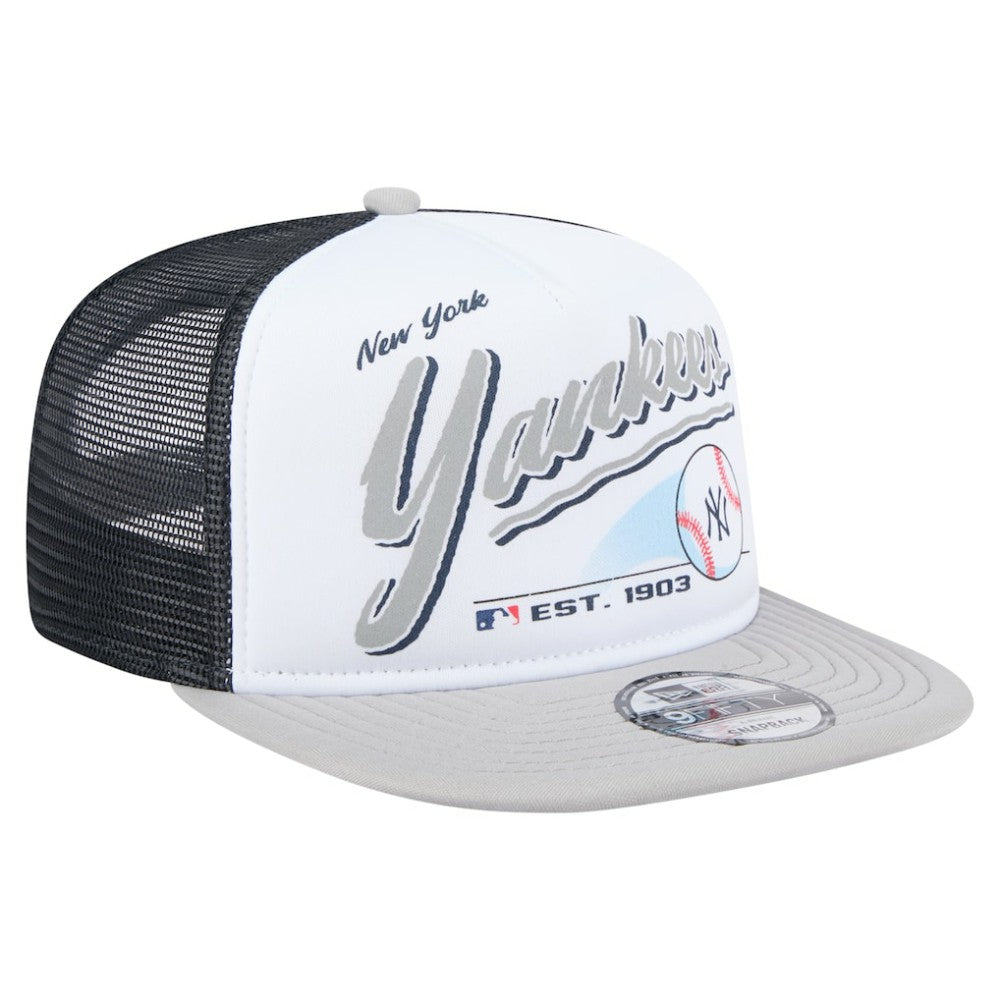 New York Yankees New Era Retro Script Trucker 9FIFTY Snapback Hat Outlet