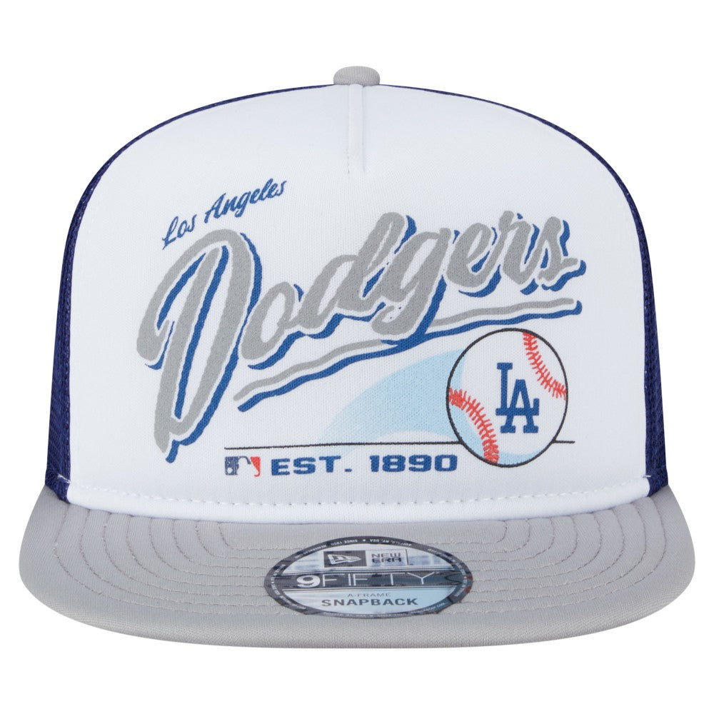 Los Angeles Dodgers New Era Retro Script Trucker 9FIFTY Snapback Hat Sale