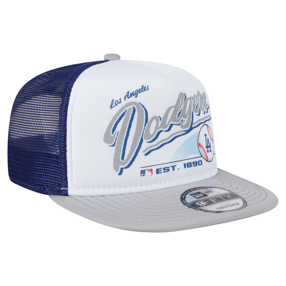 Los Angeles Dodgers New Era Retro Script Trucker 9FIFTY Snapback Hat Sale