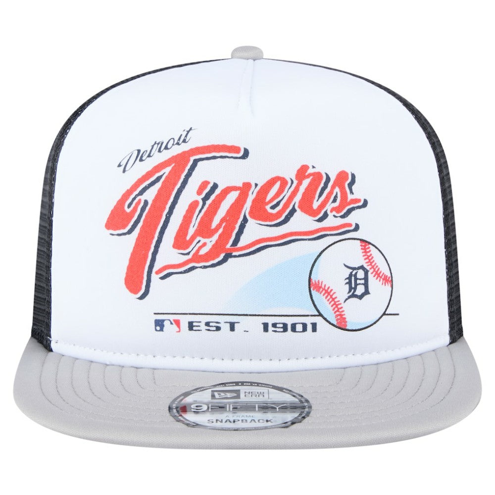 Detroit Tigers New Era Retro Script Trucker 9FIFTY Snapback Hat for sale