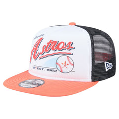 Houston Astros New Era Retro Script Trucker 9FIFTY Snapback Hat Outlet