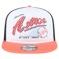 Houston Astros New Era Retro Script Trucker 9FIFTY Snapback Hat Outlet