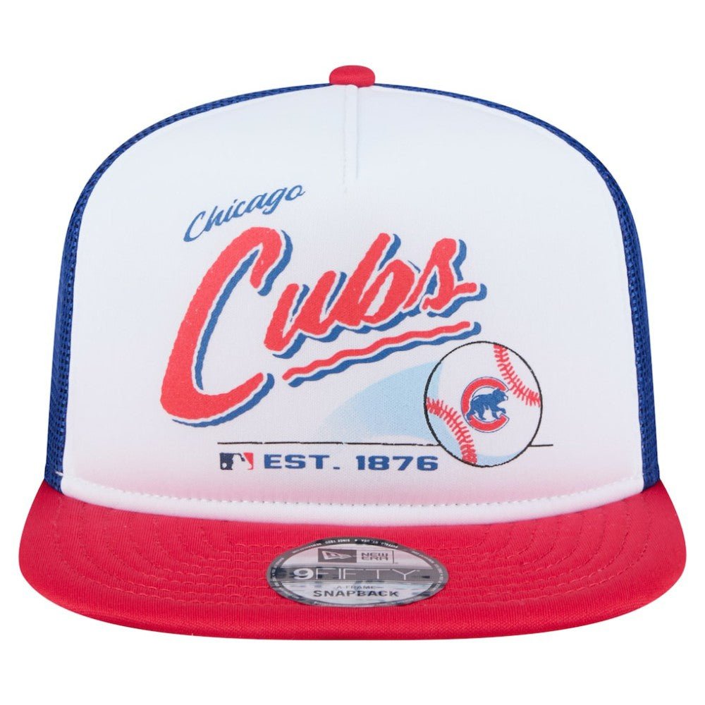 Chicago Cubs New Era Retro Script Trucker 9FIFTY Snapback Hat Near Me