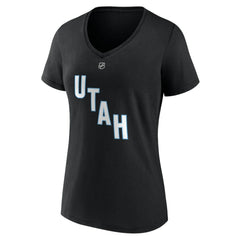 Nick Schmaltz Utah Mammoth Fanatics Women's Authentic Stack Name & Number V-Neck T-Shirt - Black | Fanatics Clearance
