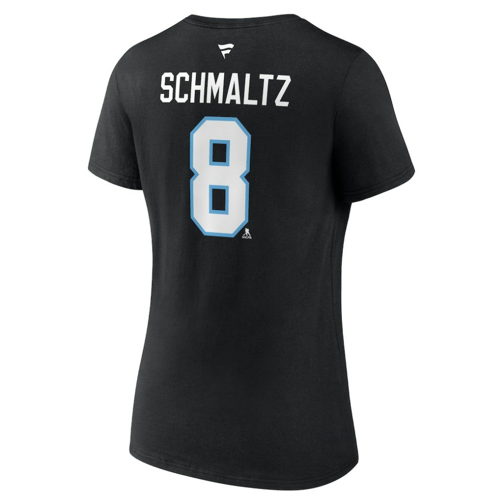 Nick Schmaltz Utah Mammoth Fanatics Women's Authentic Stack Name & Number V-Neck T-Shirt - Black | Fanatics Clearance