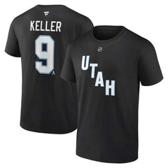 Clayton Keller Utah Mammoth Fanatics Authentic Stack Name & Number T-Shirt - Black | Fanatics sale