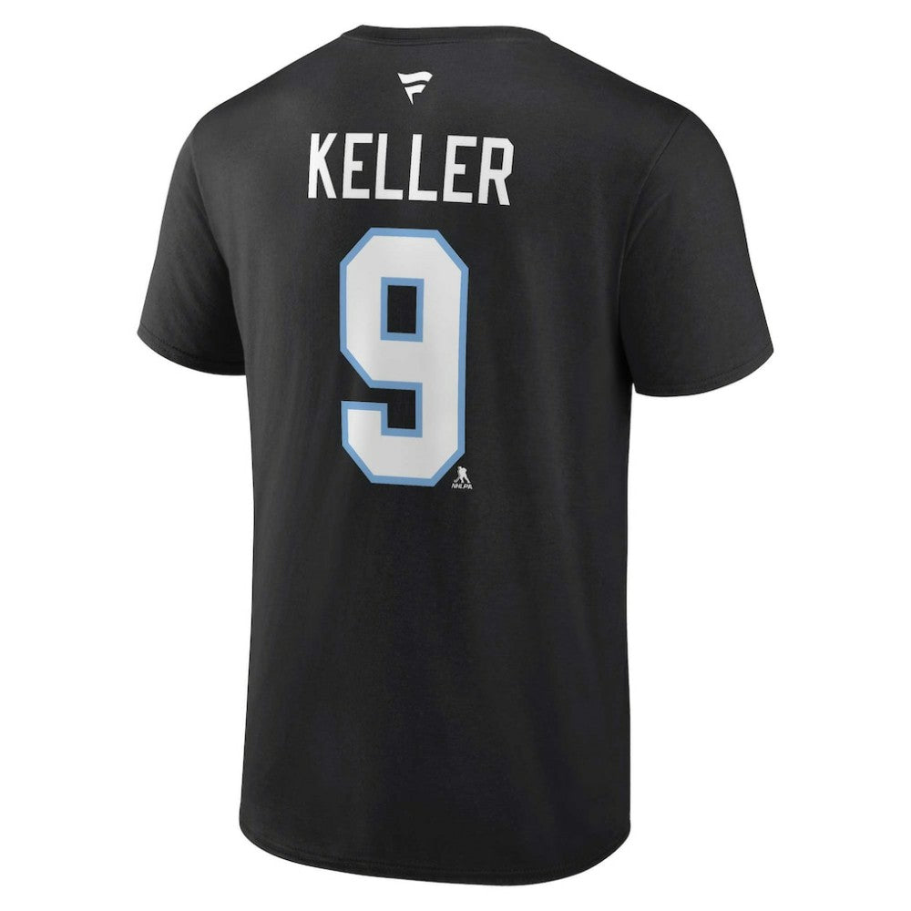 Clayton Keller Utah Mammoth Fanatics Authentic Stack Name & Number T-Shirt - Black | Fanatics sale