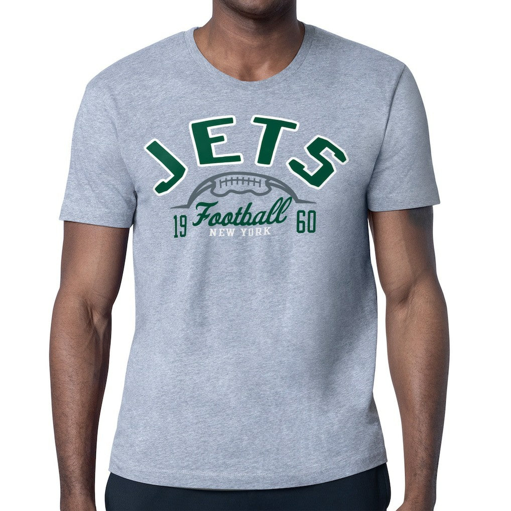 New York Jets Starter Half Ball Logo T-Shirt - Heather Gray - NFL