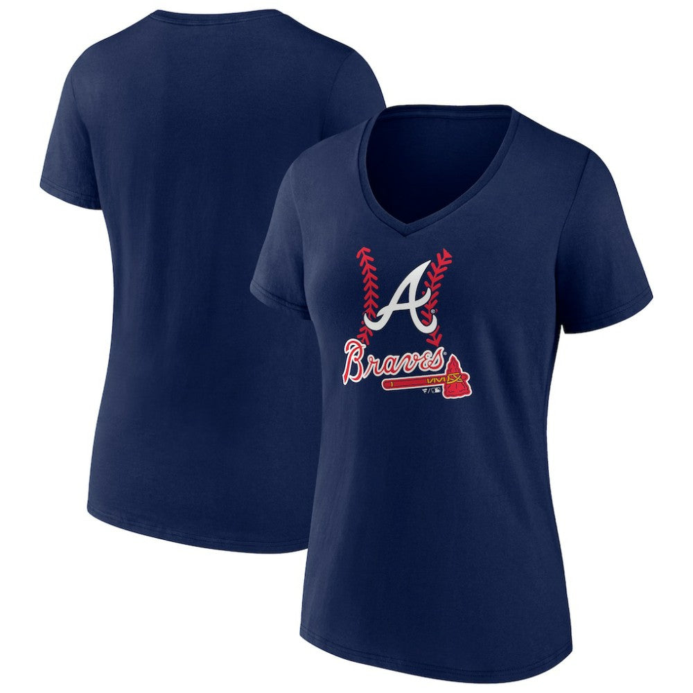 Atlanta Braves Women's Fastball V-Neck T-Shirt Sale