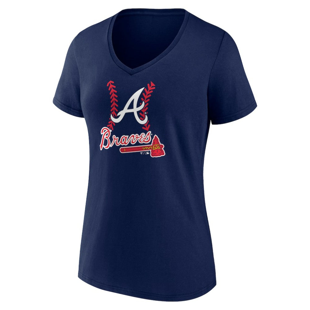 Atlanta Braves Women's Fastball V-Neck T-Shirt Sale
