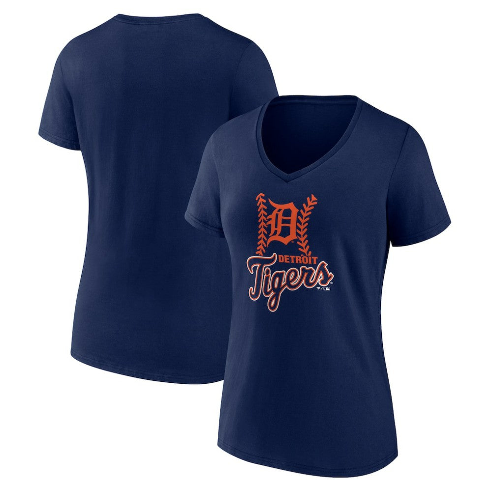 Detroit Tigers Women's Fastball V-Neck T-Shirt Discount