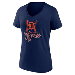 Detroit Tigers Women's Fastball V-Neck T-Shirt Discount