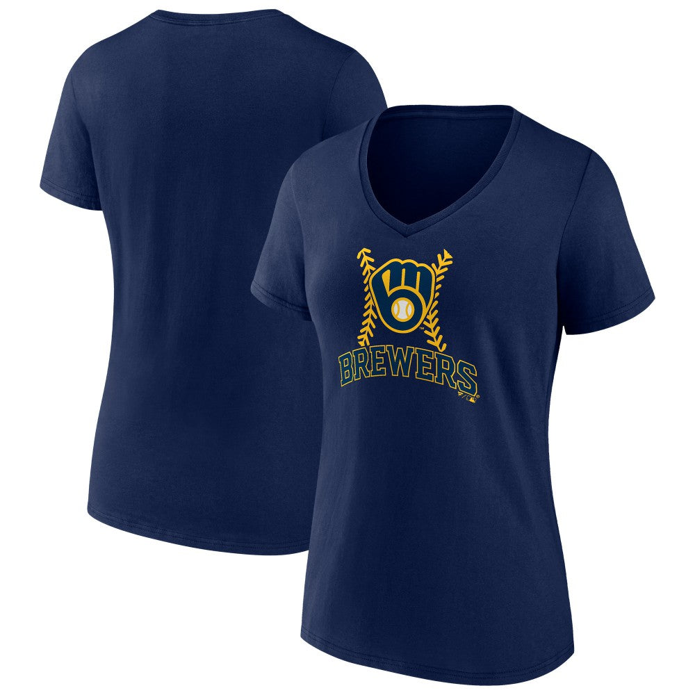 Milwaukee Brewers Women's Fastball V-Neck T-Shirt Discount