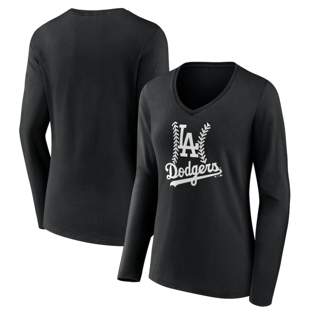 Los Angeles Dodgers Women's Fastball Long Sleeve V-Neck T-Shirt Outlet