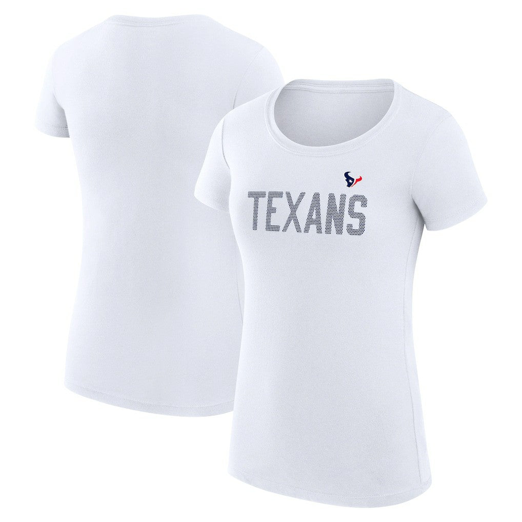 Houston Texans G-III 4Her by Carl Banks Women's Super-Slim Fit Lightweight Dot Print T-Shirt - White - NFL