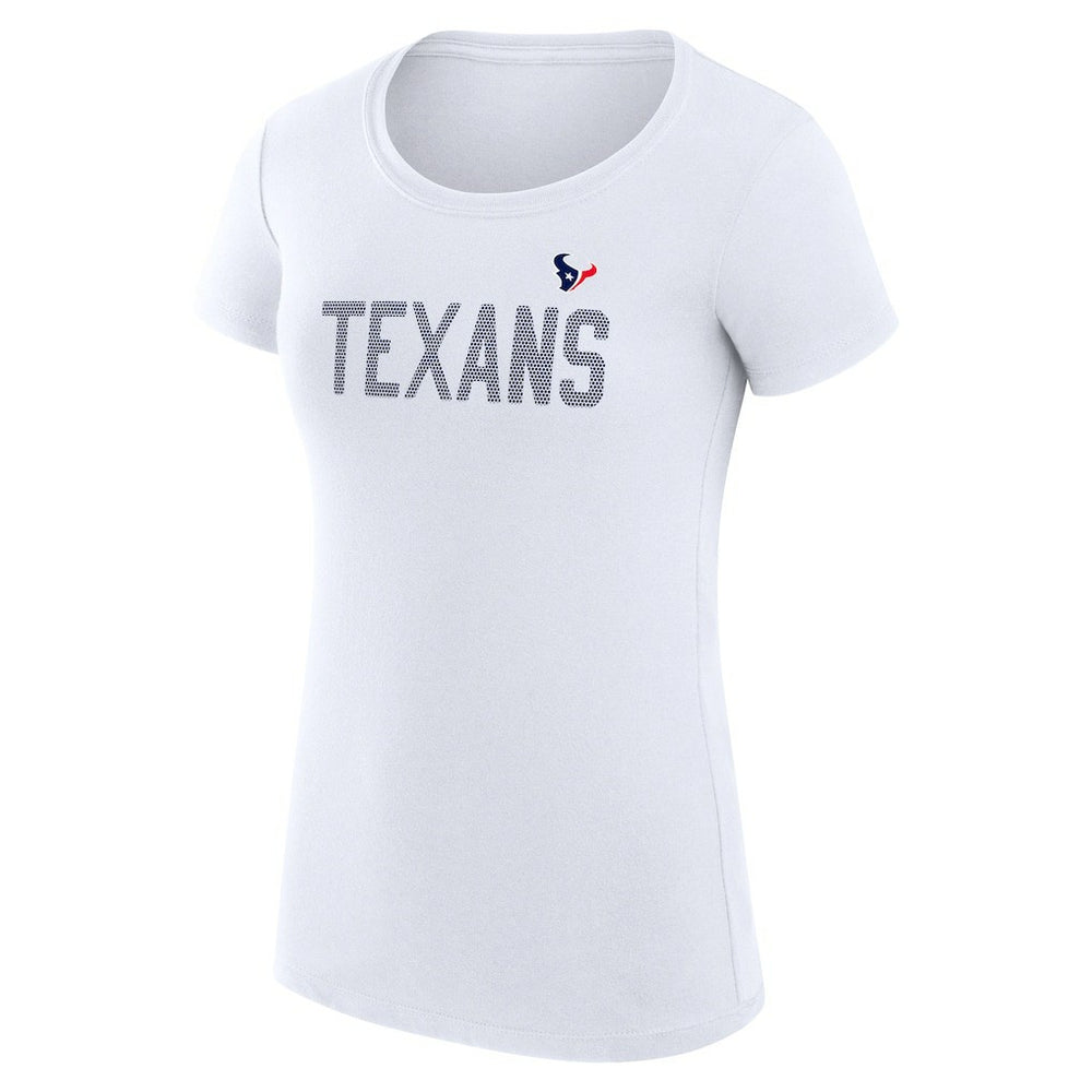 Houston Texans G-III 4Her by Carl Banks Women's Super-Slim Fit Lightweight Dot Print T-Shirt - White - NFL