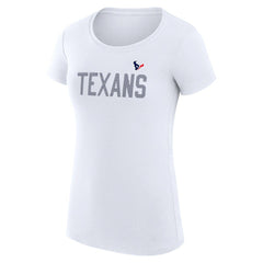 Houston Texans G-III 4Her by Carl Banks Women's Super-Slim Fit Lightweight Dot Print T-Shirt - White - NFL