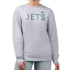 New York Jets G-III 4Her by Carl Banks Women's Dot Print Fleece Pullover Sweatshirt - Heather Gray - NFL