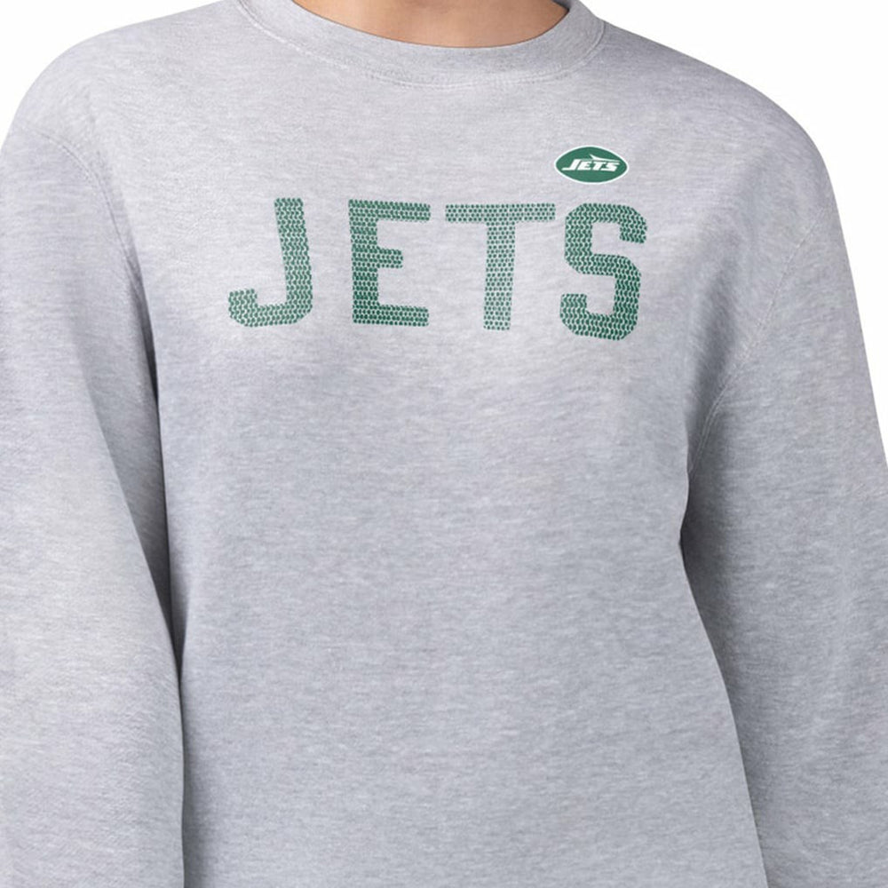 New York Jets G-III 4Her by Carl Banks Women's Dot Print Fleece Pullover Sweatshirt - Heather Gray - NFL