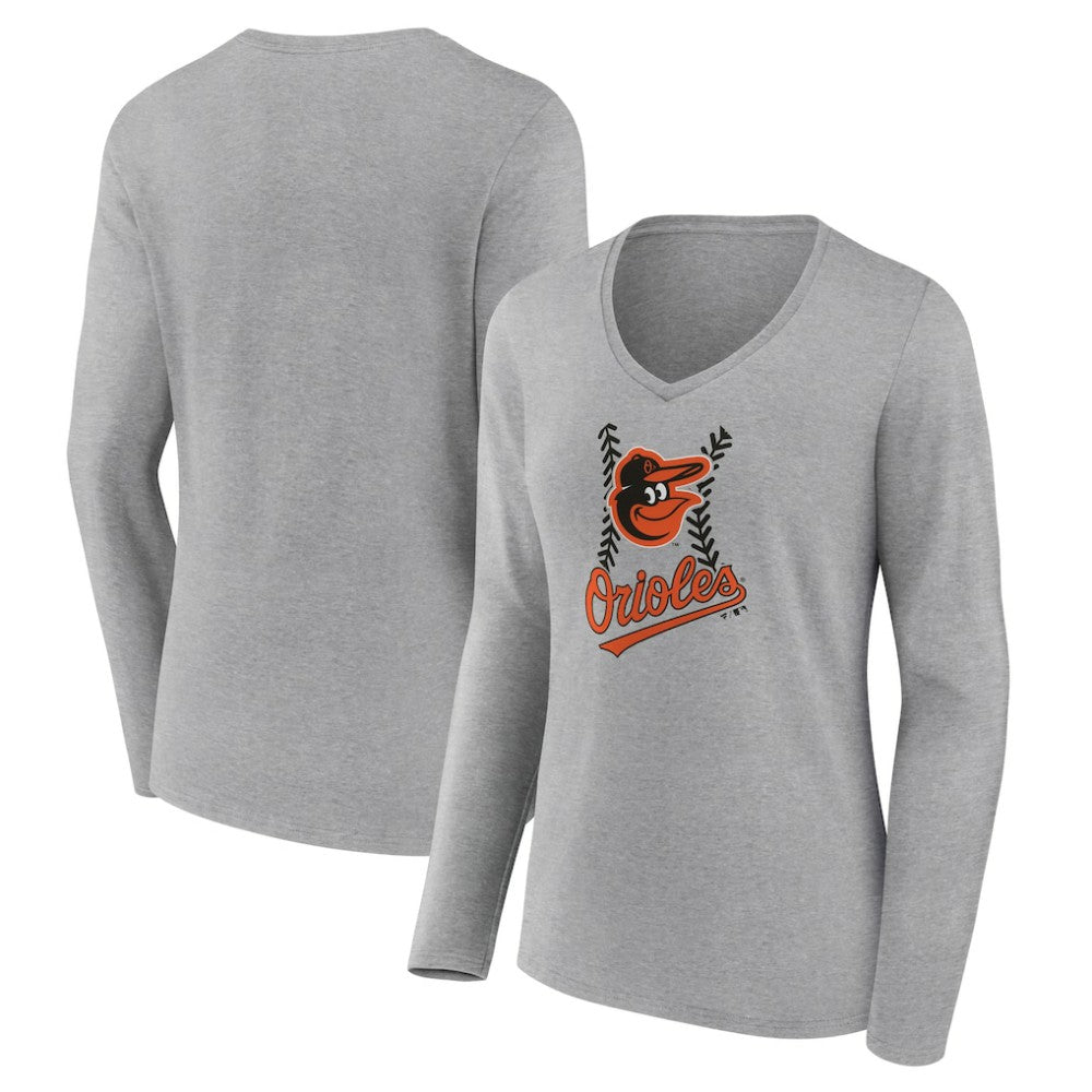 Baltimore Orioles Women's Fastball Long Sleeve V-Neck T-Shirt Near Me