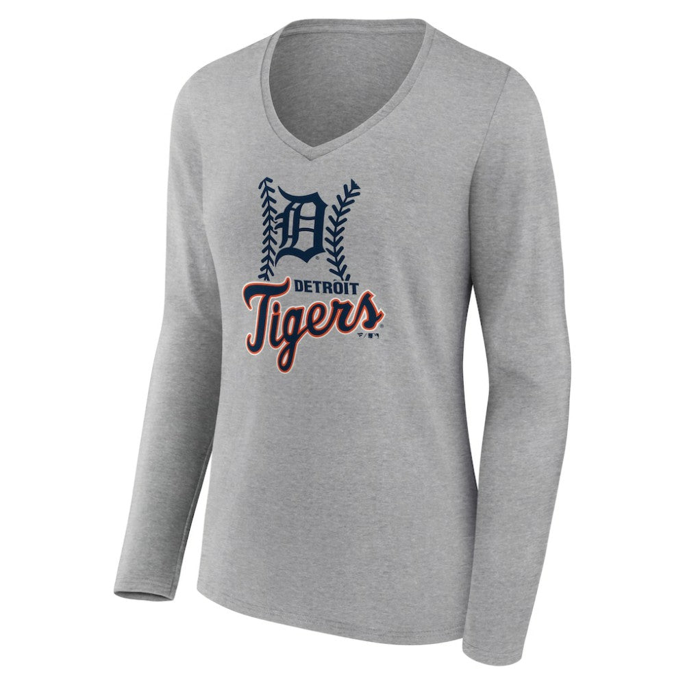 Detroit Tigers Women's Fastball Long Sleeve V-Neck T-Shirt Near Me