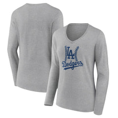 Los Angeles Dodgers Women's Fastball Long Sleeve V-Neck T-Shirt Online