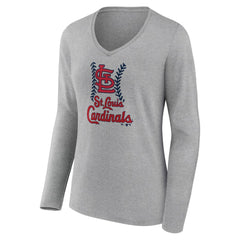 St. Louis Cardinals Women's Fastball Long Sleeve V-Neck T-Shirt Near Me