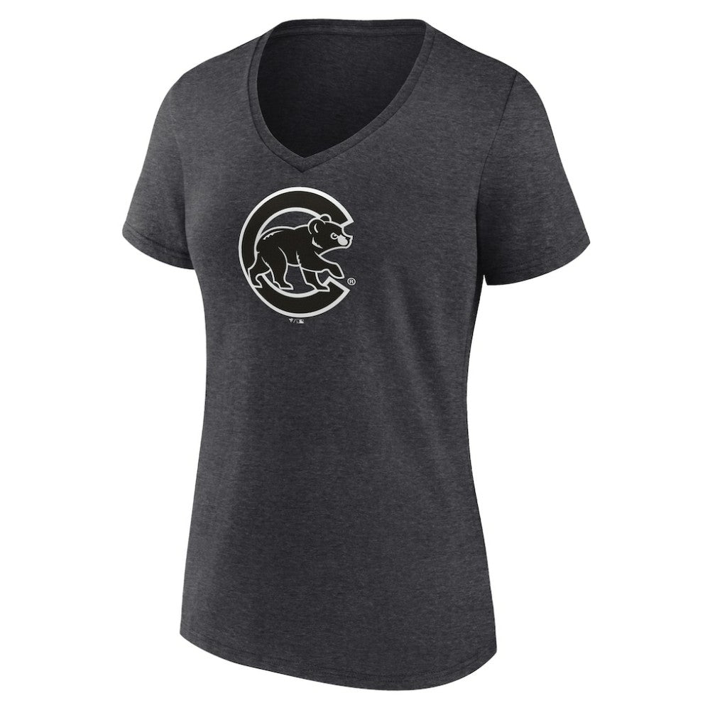 Chicago Cubs Women's Monochrome V-Neck T-Shirt Sale