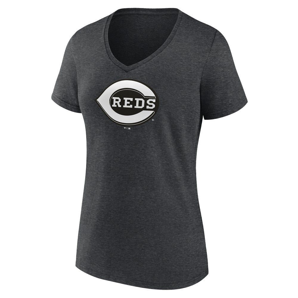 Cincinnati Reds Women's Monochrome V-Neck T-Shirt Discount