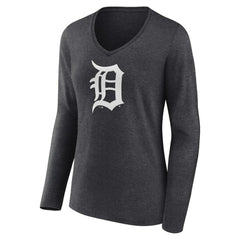 Detroit Tigers Women's Monochrome Long Sleeve V-Neck T-Shirt for sale