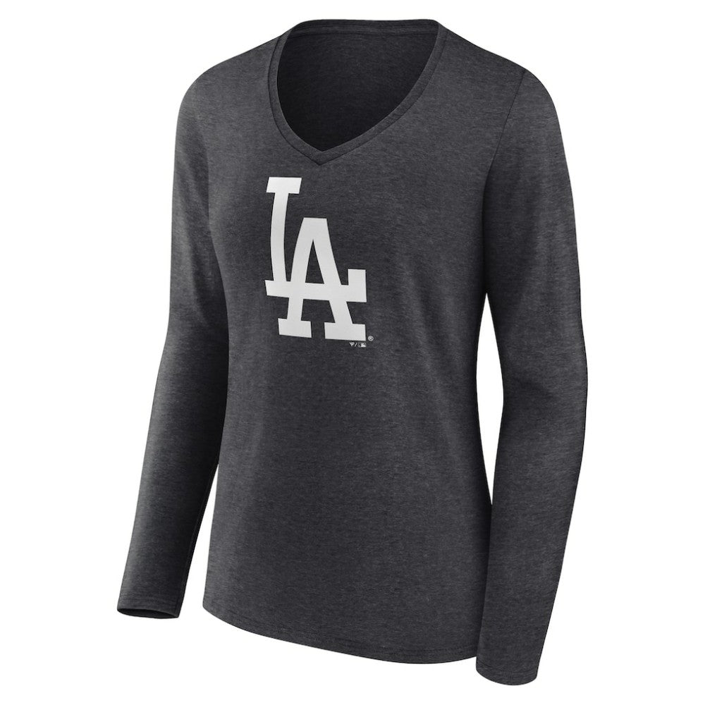 Los Angeles Dodgers Women's Monochrome Long Sleeve V-Neck T-Shirt Online