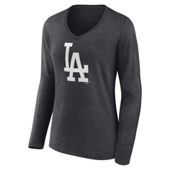 Los Angeles Dodgers Women's Monochrome Long Sleeve V-Neck T-Shirt Online