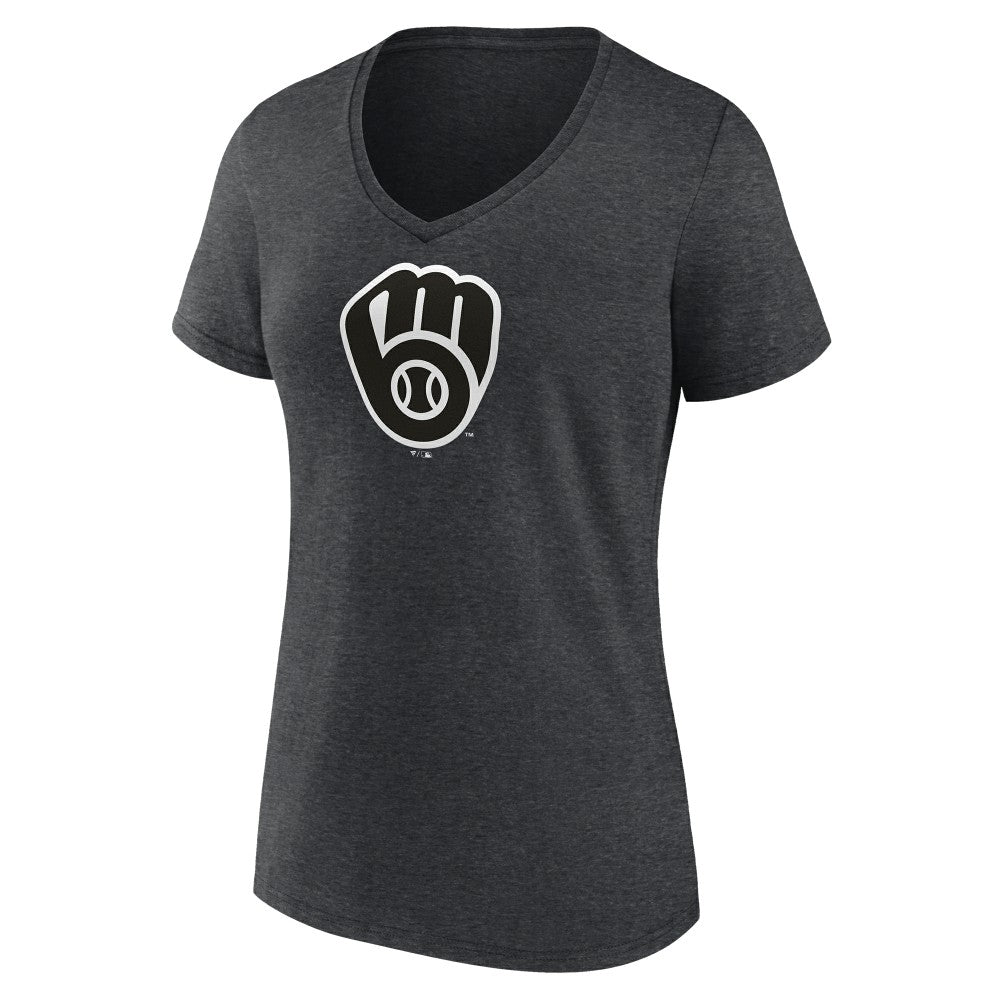Milwaukee Brewers Women's Monochrome V-Neck T-Shirt Online