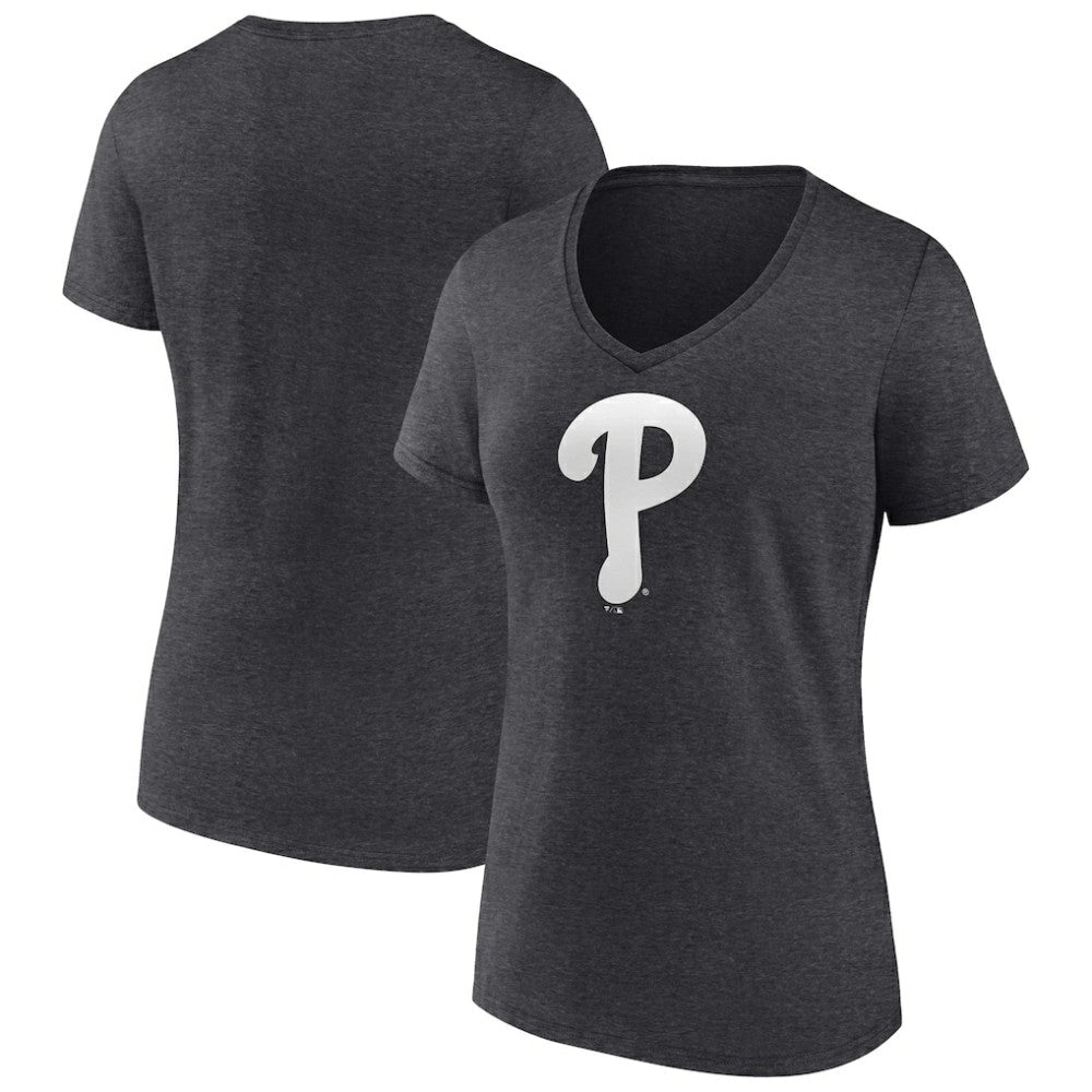 Philadelphia Phillies Women's Monochrome V-Neck T-Shirt Outlet