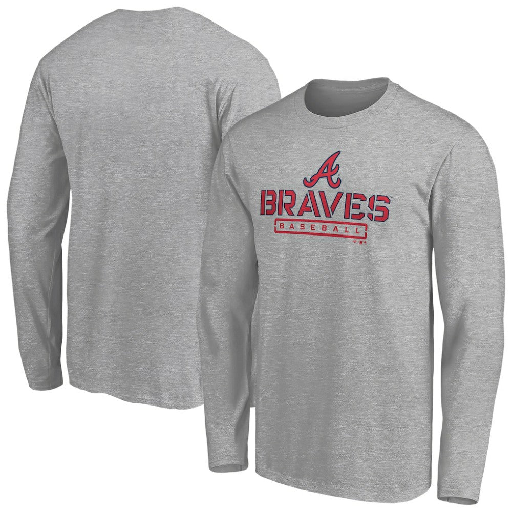 Atlanta Braves Evanston Stencil Long Sleeve T-Shirt Sale