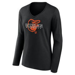 Baltimore Orioles Women's Stellar Long Sleeve V-Neck T-Shirt Sale