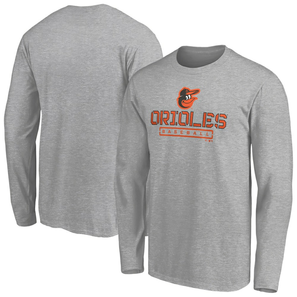Baltimore Orioles Evanston Stencil Long Sleeve T-Shirt Near Me