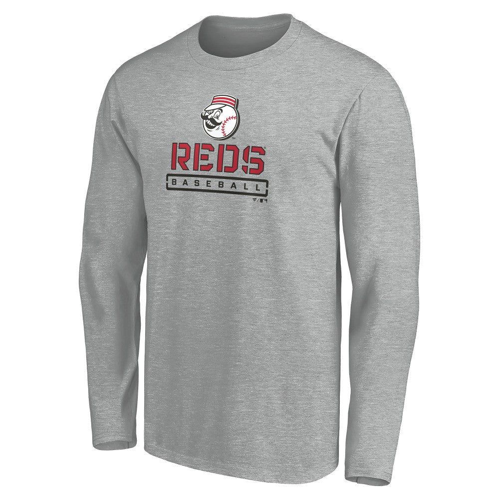 Cincinnati Reds Evanston Stencil Long Sleeve T-Shirt Sale