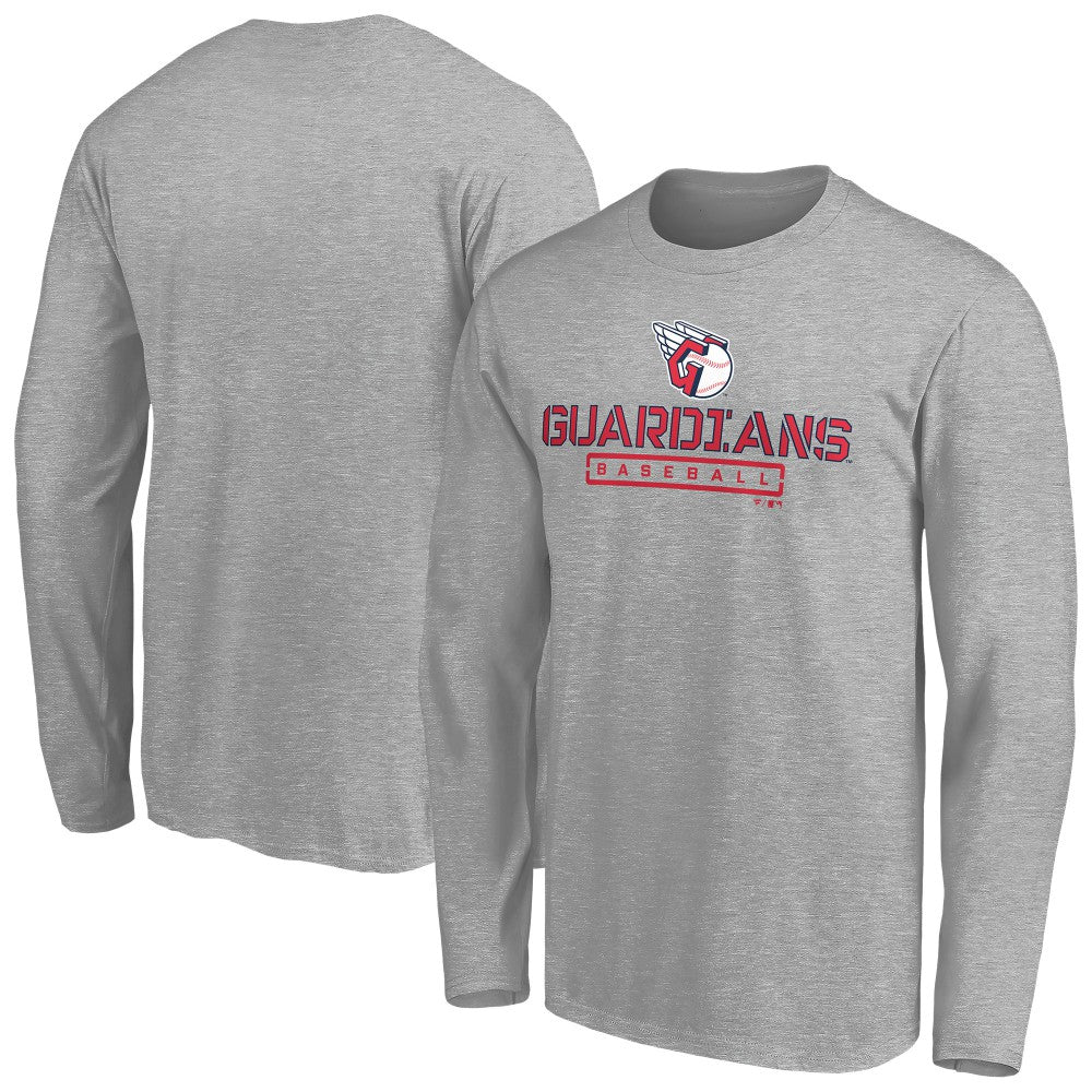 Cleveland Guardians Evanston Stencil Long Sleeve T-Shirt Outlet