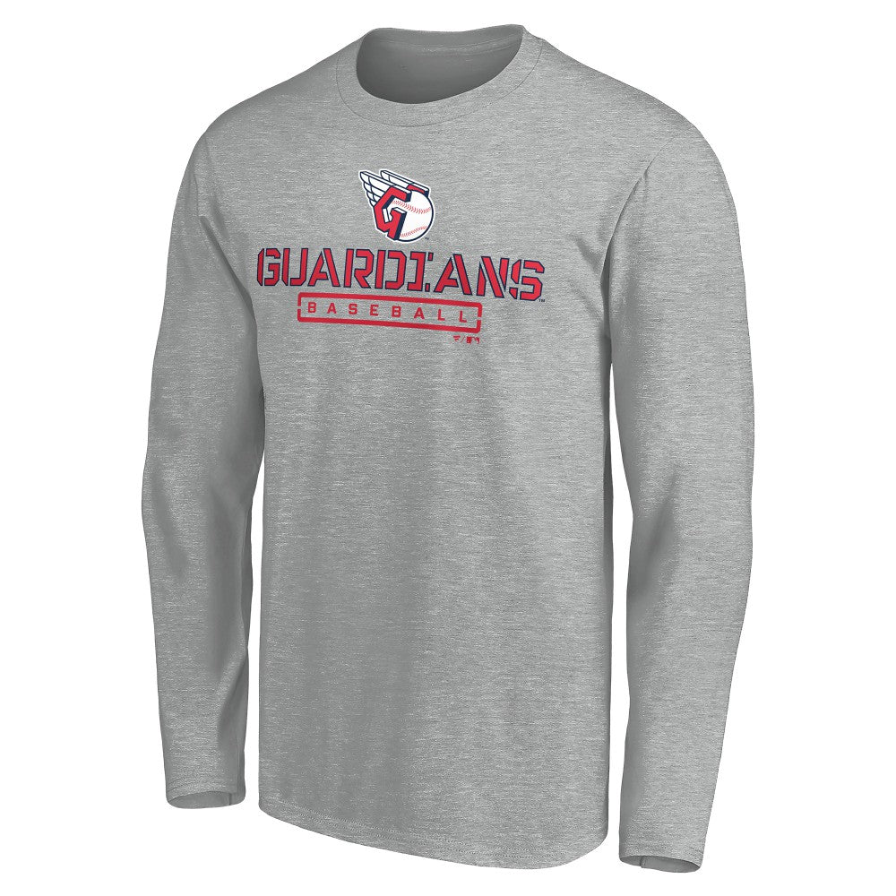 Cleveland Guardians Evanston Stencil Long Sleeve T-Shirt Outlet