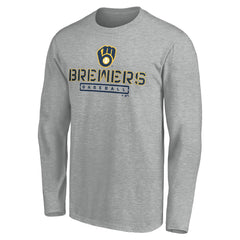 Milwaukee Brewers Evanston Stencil Long Sleeve T-Shirt Outlet