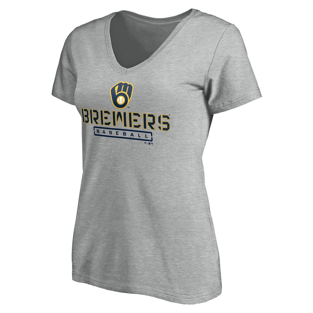 Milwaukee Brewers Women's Evanston Stencil V-Neck T-Shirt Near Me